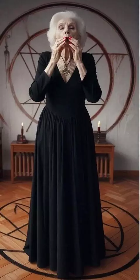 AI Video from prompt: The woman whispers an incantation, closes her ey