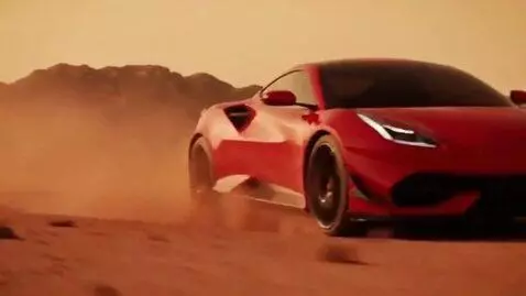 AI Video from prompt: Rossa supercar, a sleek two-door coupe with a li