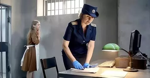 AI Video from prompt: A search at a Russian police station. A room wit