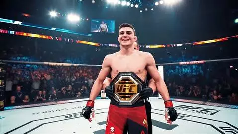 AI Video from prompt: Cinematic UFC octagon scene, 10–15 seconds. A yo