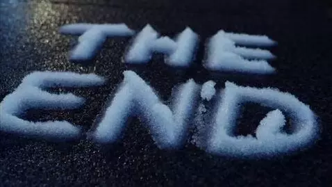 AI Video from prompt: On a dark background, the inscription "THE END" 