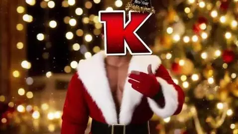 AI Video from prompt: A beefy man with a red gradient letter "K" with 