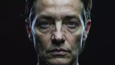 AI Video from prompt: Close-up human face, smooth transition from youn