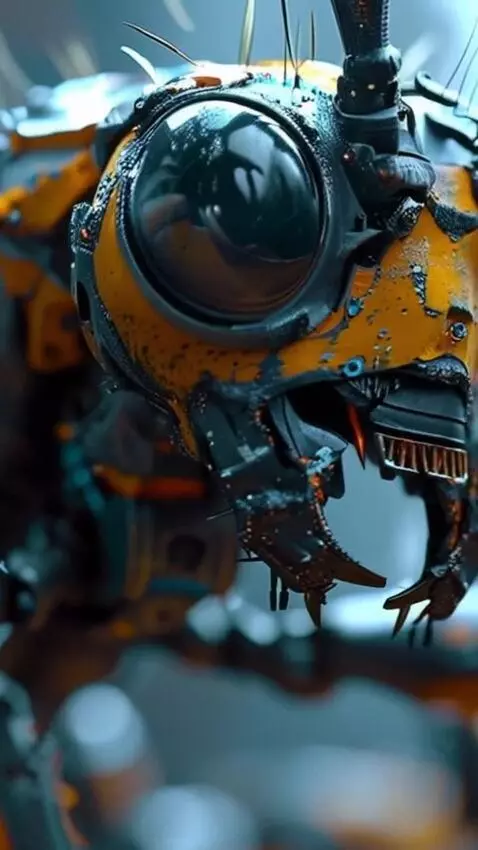 AI Video from prompt: The insect moves, clicks its jaw