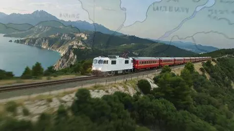 AI Video from prompt: a train being zoomed out until it’s a bright dot