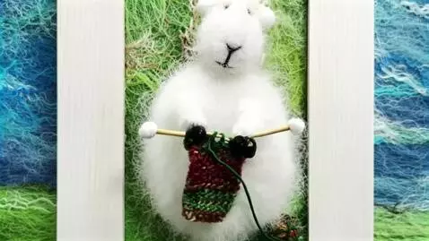 AI Video from prompt: The lamb is knitting and reciting a poem
