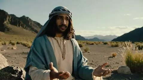 AI Video from prompt: A one-minute video of Jesus talking about salvat