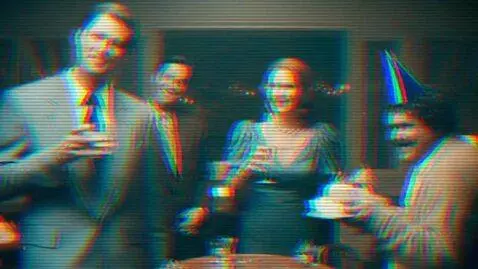 AI Video from prompt: 1980s VHS screengrab, analog horror aesthetic, d