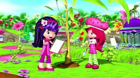AI Video from prompt: Strawberry Shortcake and Cherry Jam are planting
