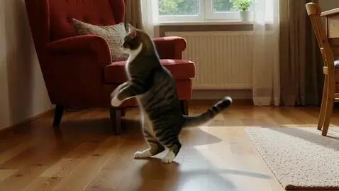AI Video from prompt: let one cat play a dancing