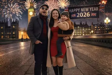 AI Video from prompt: People say New Year's greetings in English langu