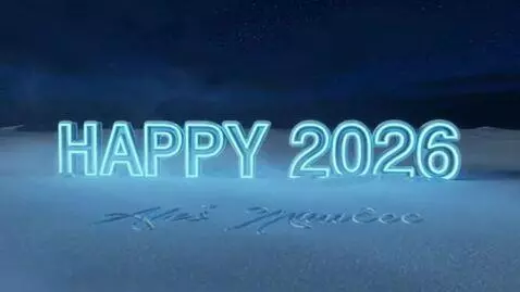 AI Video from prompt: The scene should be a snowy plain where HAPPY 20