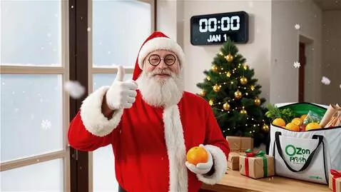 AI Video from prompt: Make a postcard happy new year 2026 ozon fresh a