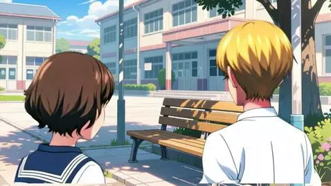 AI Video from prompt: The girl and the guy go to the bench