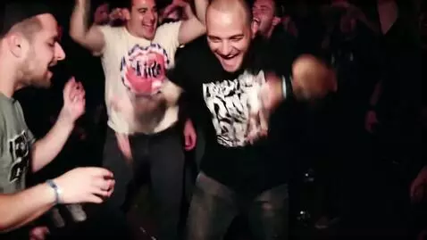 AI Video from prompt: a man jumps up and down like a little girl becau