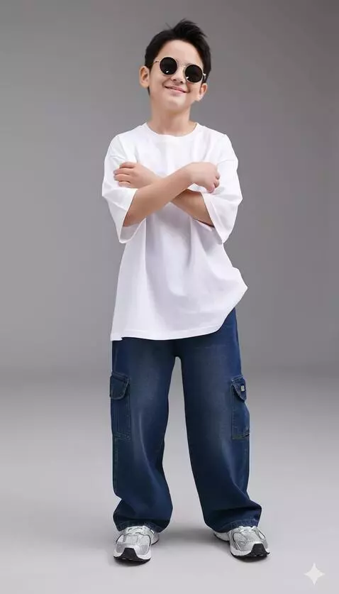 AI Video from prompt: “The boy crosses his arms with a subtle smile, c