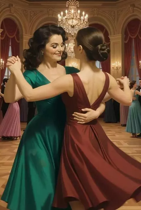 AI Video from prompt: Women slow waltz