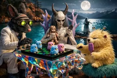 AI Video from prompt: The devil slowly brushes the dolls hair and hums