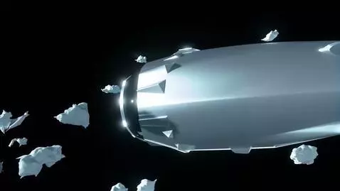 AI Video from prompt: minimalistic sci-fi art Helion  on the edge of F