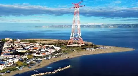 AI Video from prompt: Aerial high view of Capo Peloro beach Sicily fro
