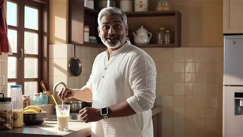 AI Video from prompt: Prompt:The Father Classic cotton Kurta-Pyjama wi