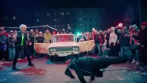 AI Video from prompt: A beatboxer, a mumble rapper and a break dancer 