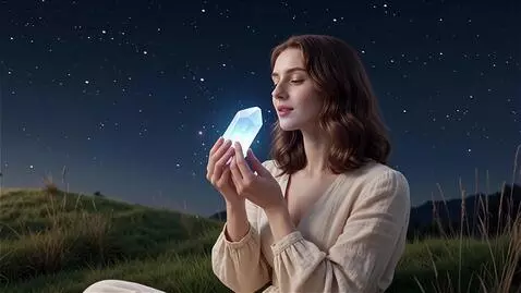 AI Video from prompt: A cinematic fantasy ASMR scene at night under a 