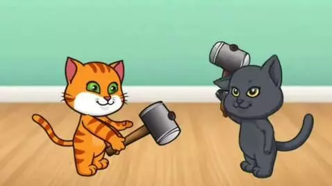 AI Video from prompt: Create a 10-second animated video where two cats
