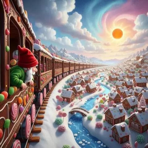 AI Video from prompt: The train slowly rolls forward on the tracks. It