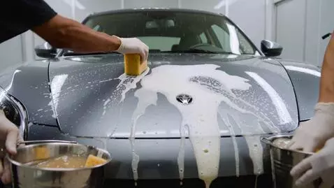 AI Video from prompt: Scene: A crew preparing to wash and inspect the 