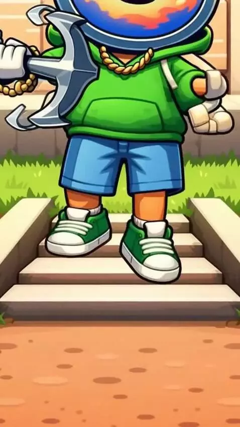 AI Video from prompt: Can you make this character dance up and down a 