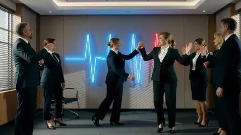 AI Video from prompt: Have a bunch of business professionals dancing a