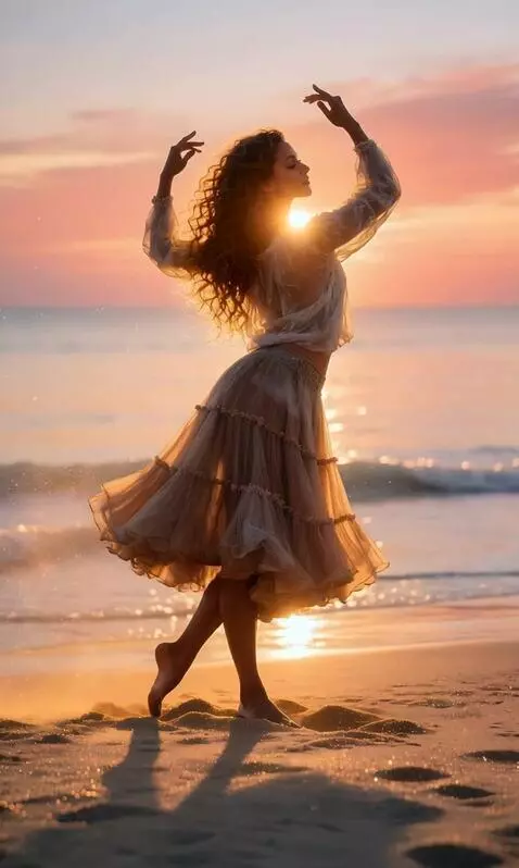 AI Video from prompt: Intense, warm rim lighting emphasizing the beard