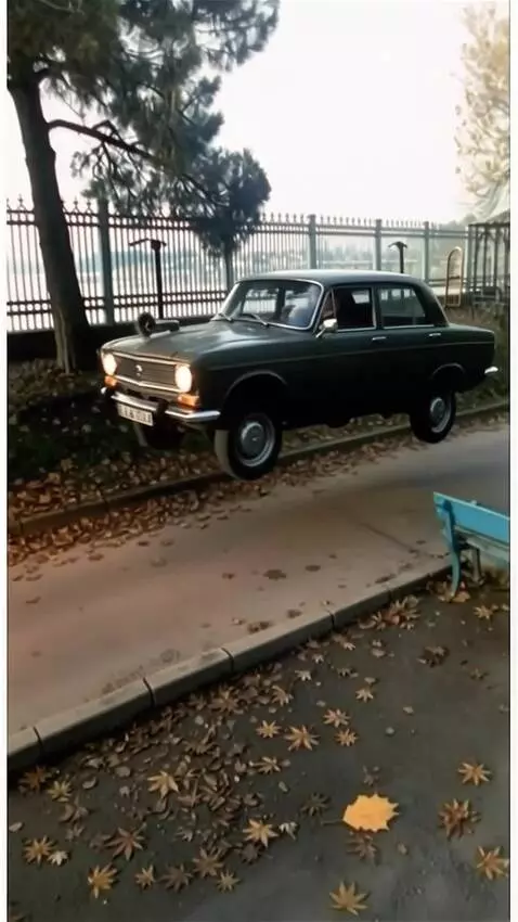 AI Video from prompt: The camera doesn't move at all. A car that stand