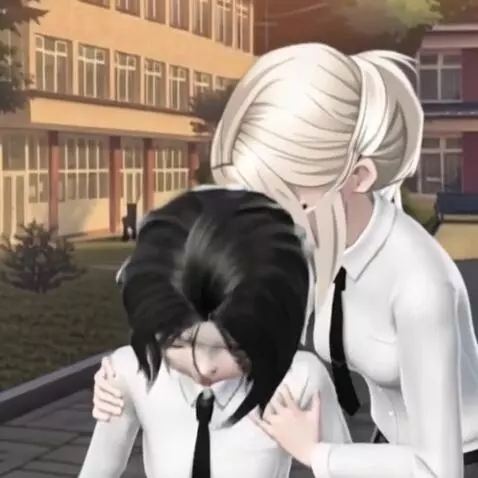 AI Video from prompt: She gently lays her down on the bench while she 