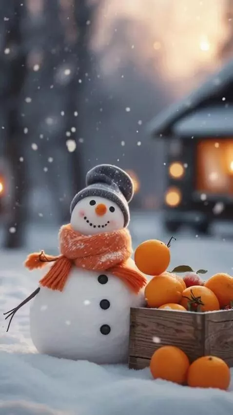 AI Video from prompt: A friendly snowman wearing a scarf and a pom-pom