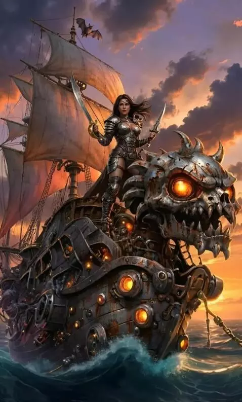 AI Video from prompt: The ship sails through the waves, the camera zoo