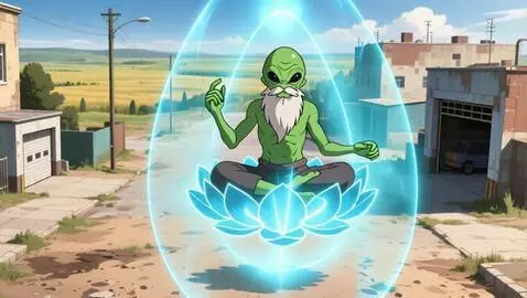 AI Video from prompt: The alien hovers over the earth without moving, 