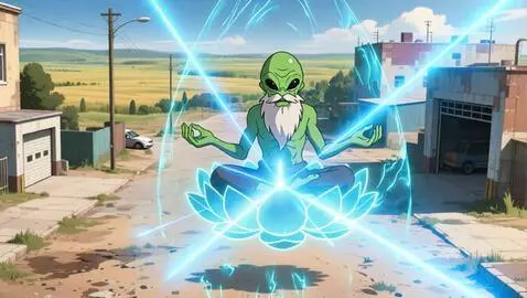 AI Video from prompt: The alien hovers over the earth without moving, 