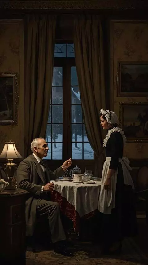 AI Video from prompt: The man says something to the woman and waves hi