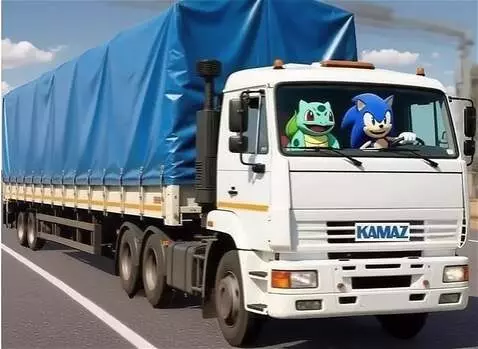 AI Video from prompt: Bulbasaur, Pikachu and Sonic ride in the cabin o