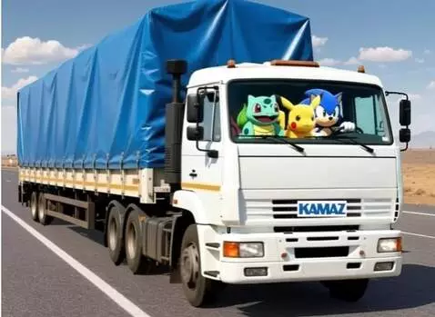 AI Video from prompt: Bulbasaur, Pikachu and Sonic ride in the cabin o