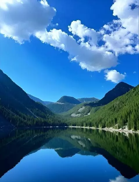 AI Video from prompt: The camera flies over the forest panorama