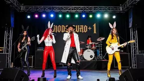 AI Video from prompt: both People with microphones start signing.@ fem