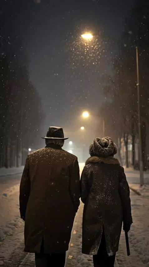 AI Video from prompt: A man and a woman walk down the street. The wind