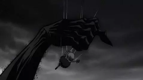AI Video from prompt: The art is black and white, dark, anime-style. A