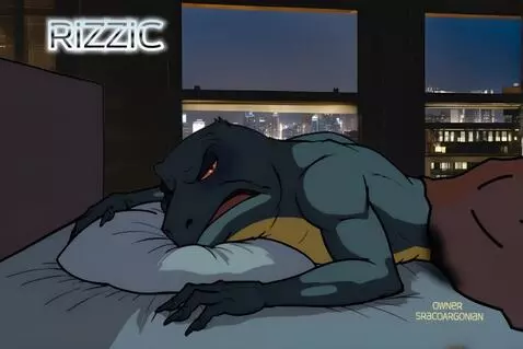 AI Video from prompt: Lizard dude is trying to sleep has room mate mak