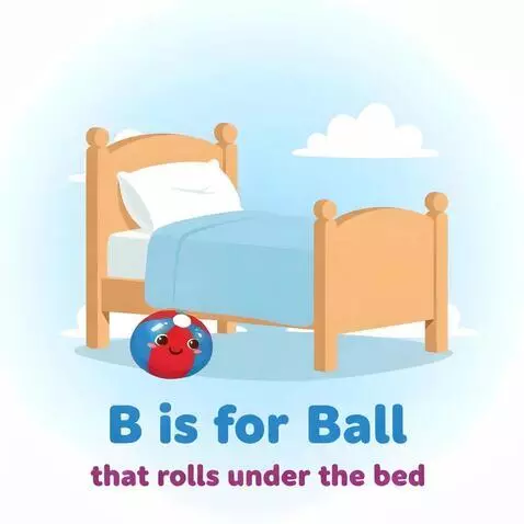 AI Video from prompt: A round, smiling beach ball joyfully bounces int