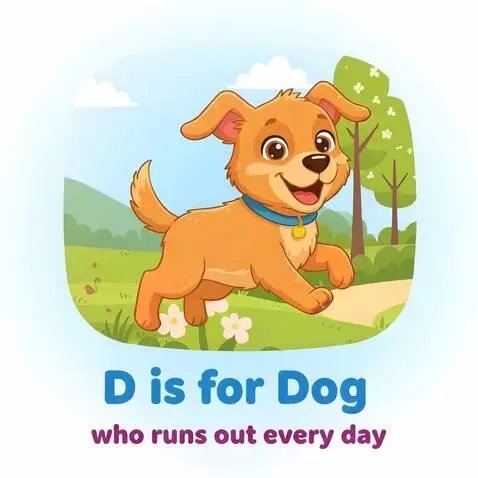 AI Video from prompt: A super happy, golden-brown dog bounds energetic