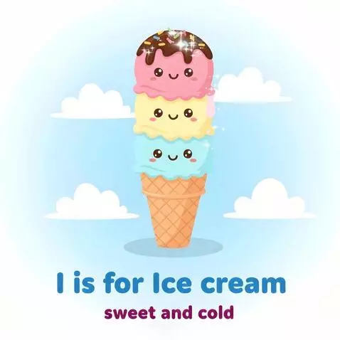 AI Video from prompt: A towering, happy triple-scoop ice cream cone (p